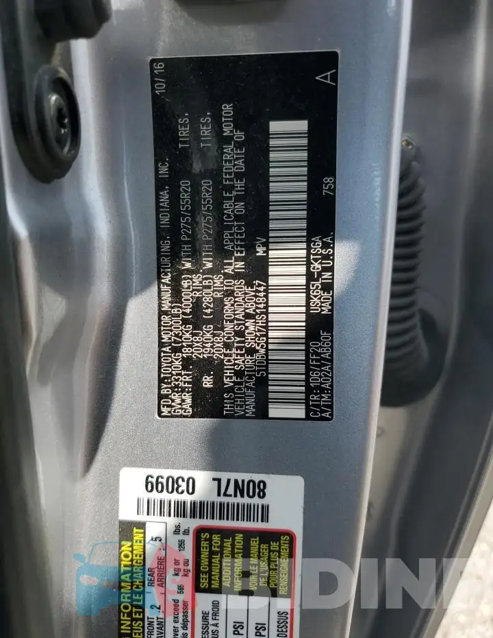 5TDBW5G17HS148447 Photo# 13