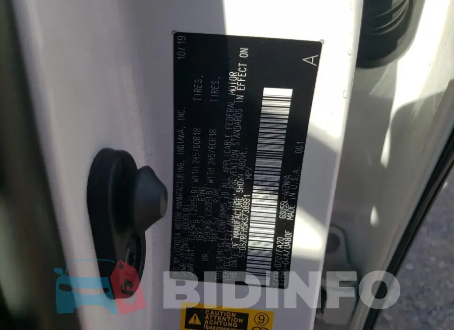 5TDBZRFH5KS738991 Photo# 14