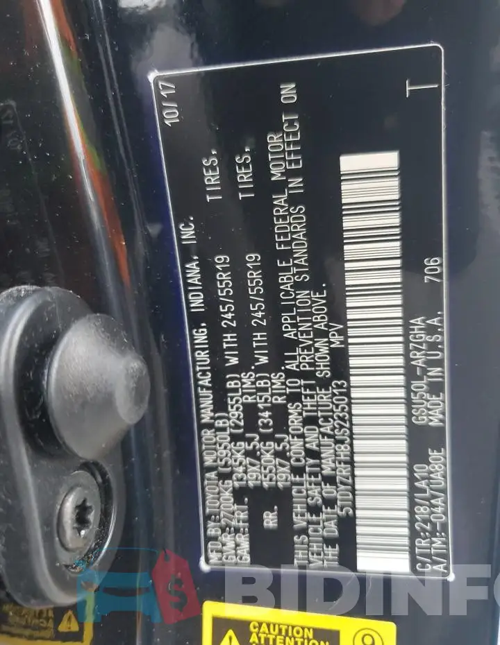 5TDYZRFH8JS235013 Photo# 13