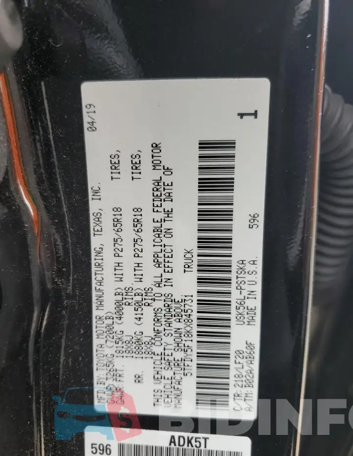 5TFDY5F18KX845731 Photo# 13