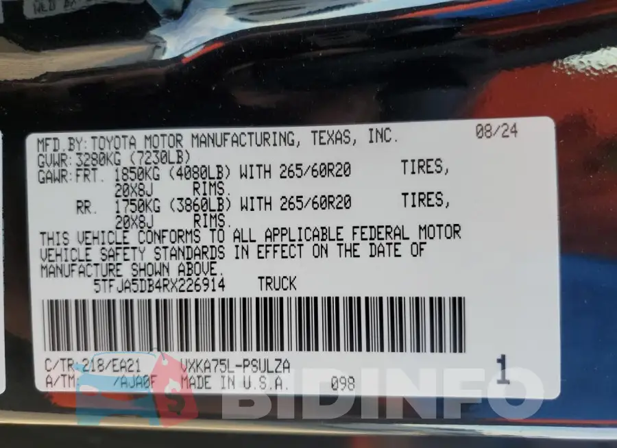 5TFJA5DB4RX226914 Photo# 13
