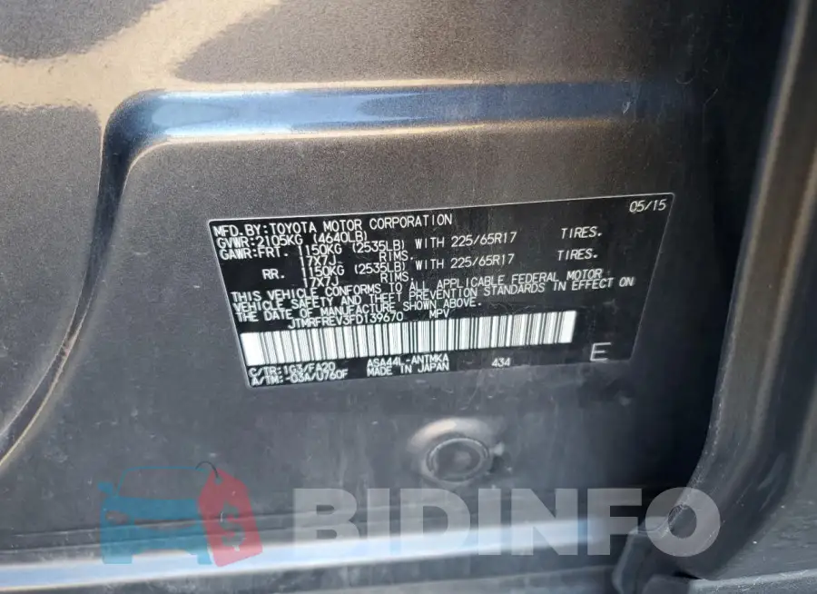 JTMRFREV3FD139670 Photo# 13