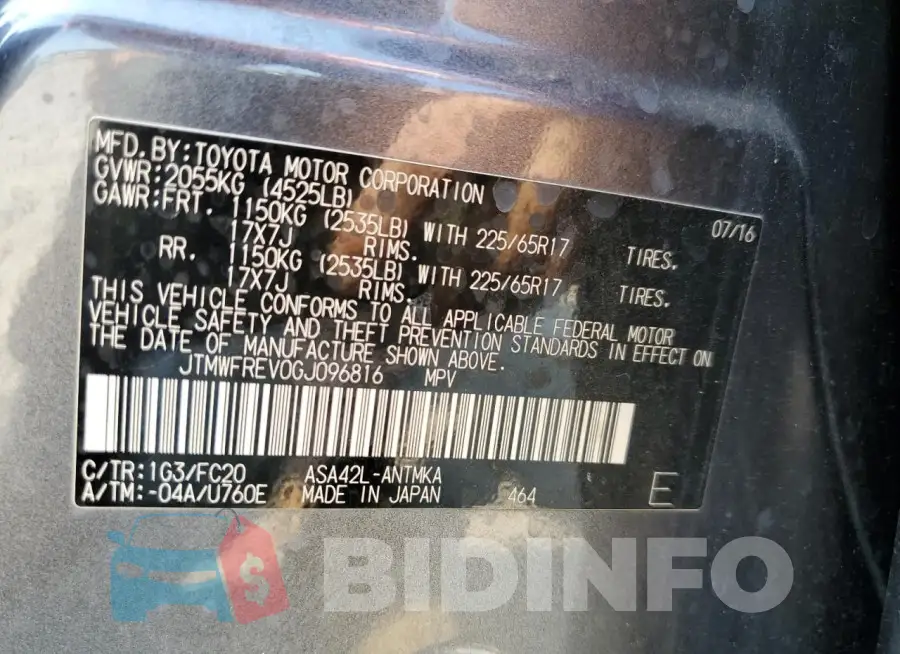 JTMWFREV0GJ096816 Photo# 14