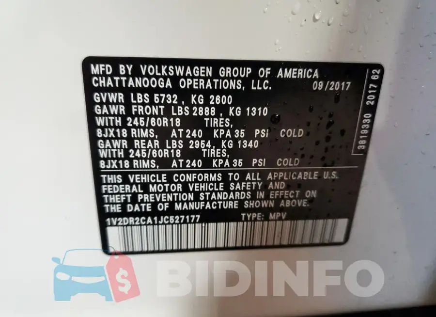 1V2DR2CA1JC527177 Photo# 13