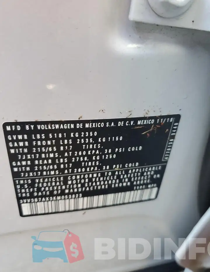 3VV3B7AX3KM053823 Photo# 14