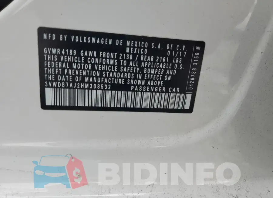3VWDB7AJ2HM308532 Photo# 12