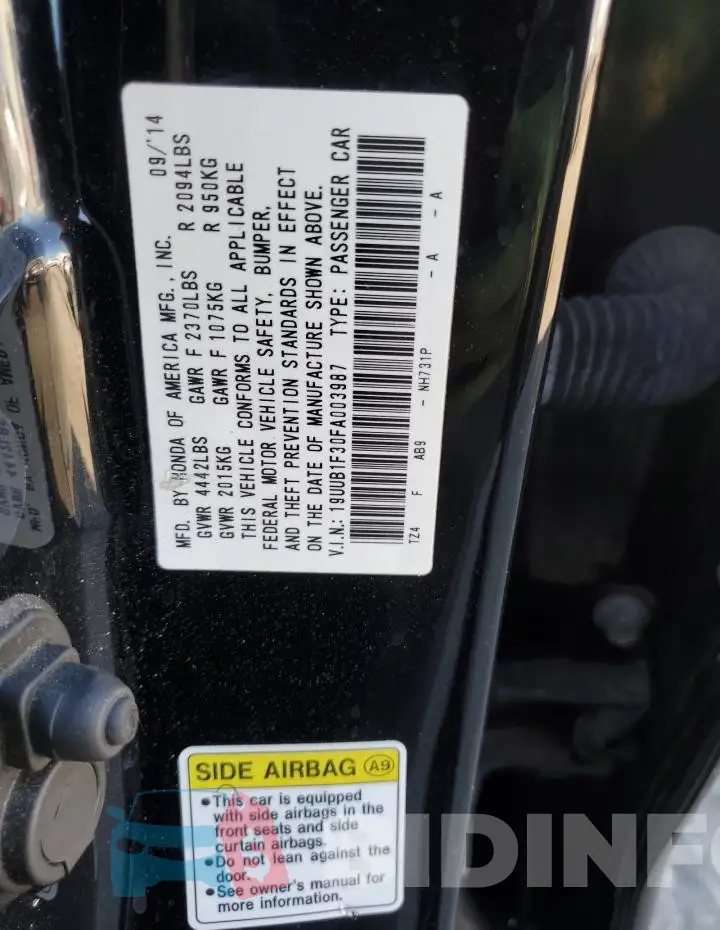 19UUB1F30FA003987 Photo# 12