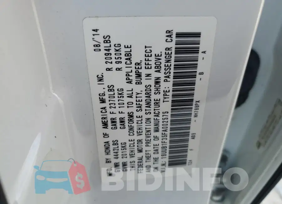 19UUB1F35FA002575 Photo# 12