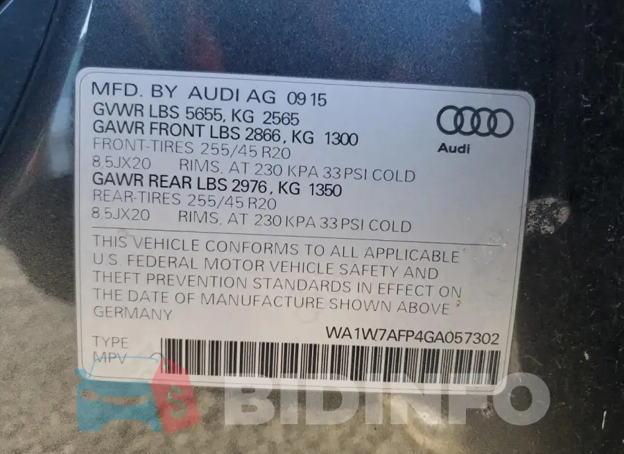WA1W7AFP4GA057302 Photo# 13