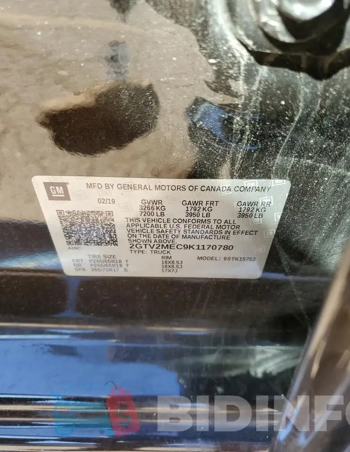 2GTV2MEC9K1170780 Photo# 12