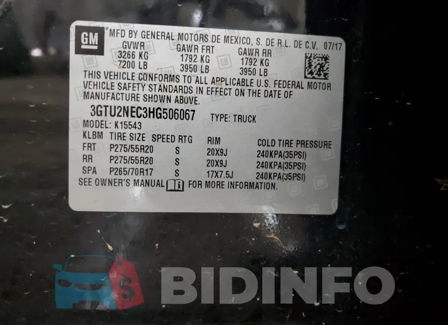 3GTU2NEC3HG506067 Photo# 14