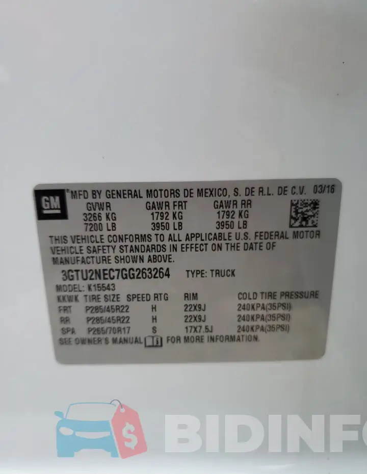 3GTU2NEC7GG263264 Photo# 13