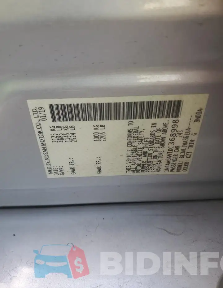 1N4AA6AV1KC368998 Photo# 12