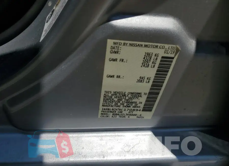 1N4BL4CV7KC170894 Photo# 12