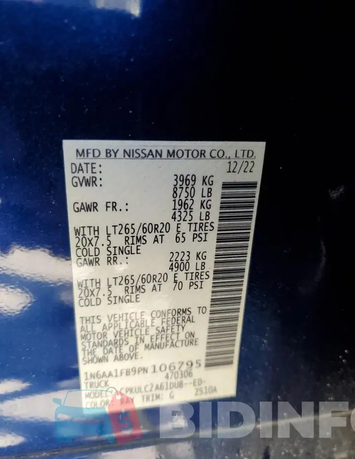 1N6AA1FB9PN106795 Photo# 13