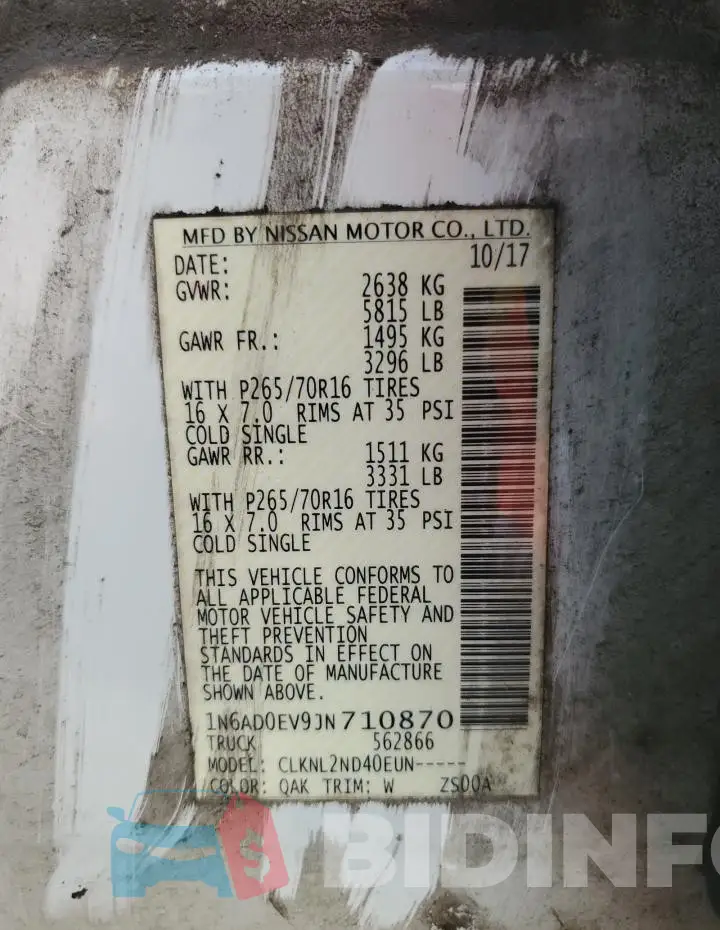 1N6AD0EV9JN710870 Photo# 13