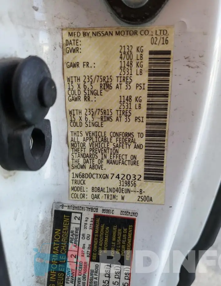 1N6BD0CTXGN742032 Photo# 12