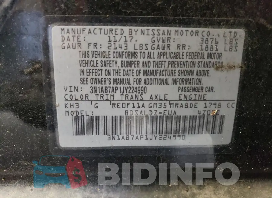 3N1AB7AP1JY224990 Photo# 12