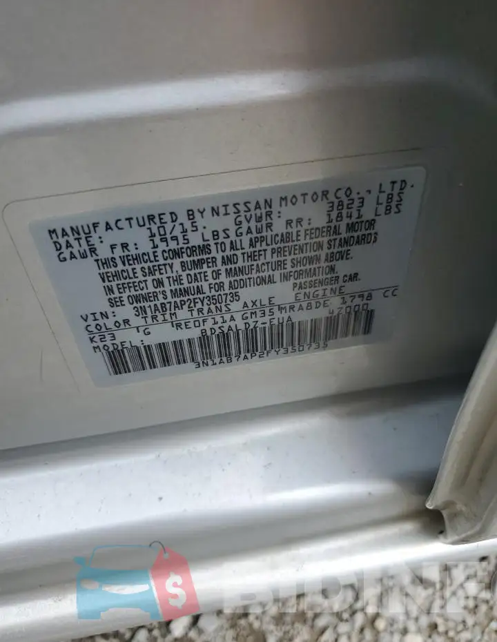 3N1AB7AP2FY350735 Photo# 12