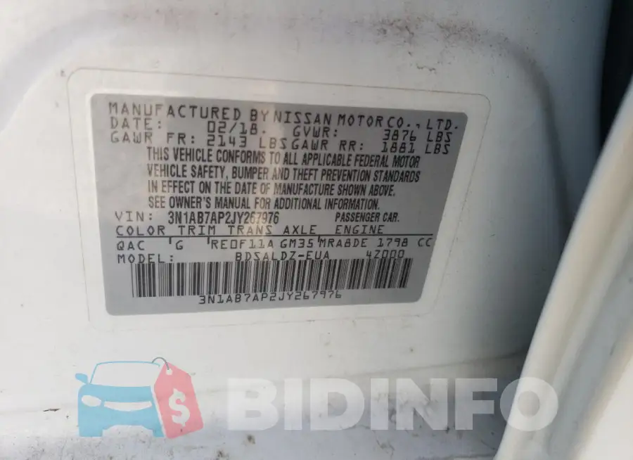 3N1AB7AP2JY267976 Photo# 12