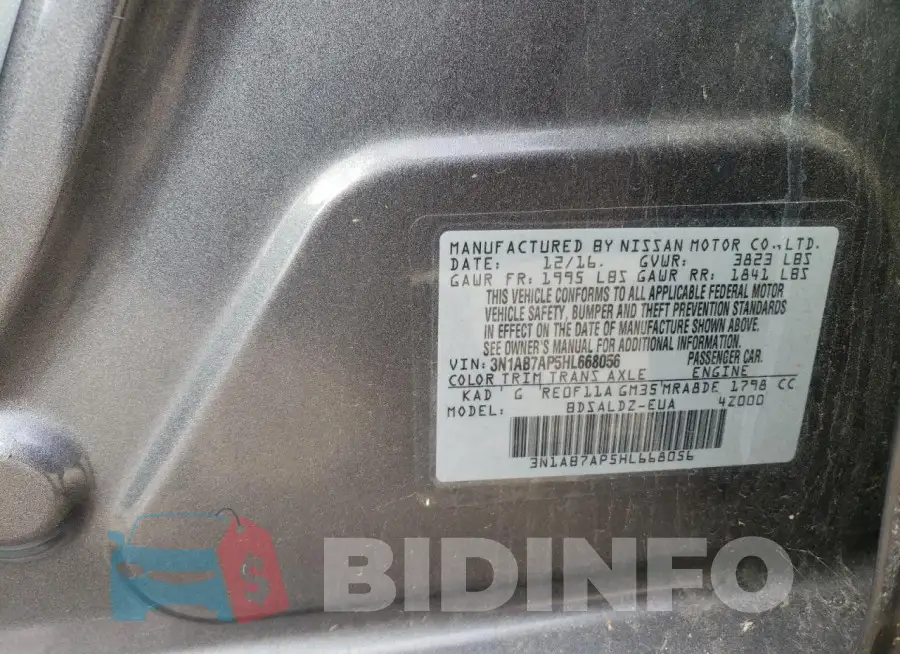 3N1AB7AP5HL668056 Photo# 12
