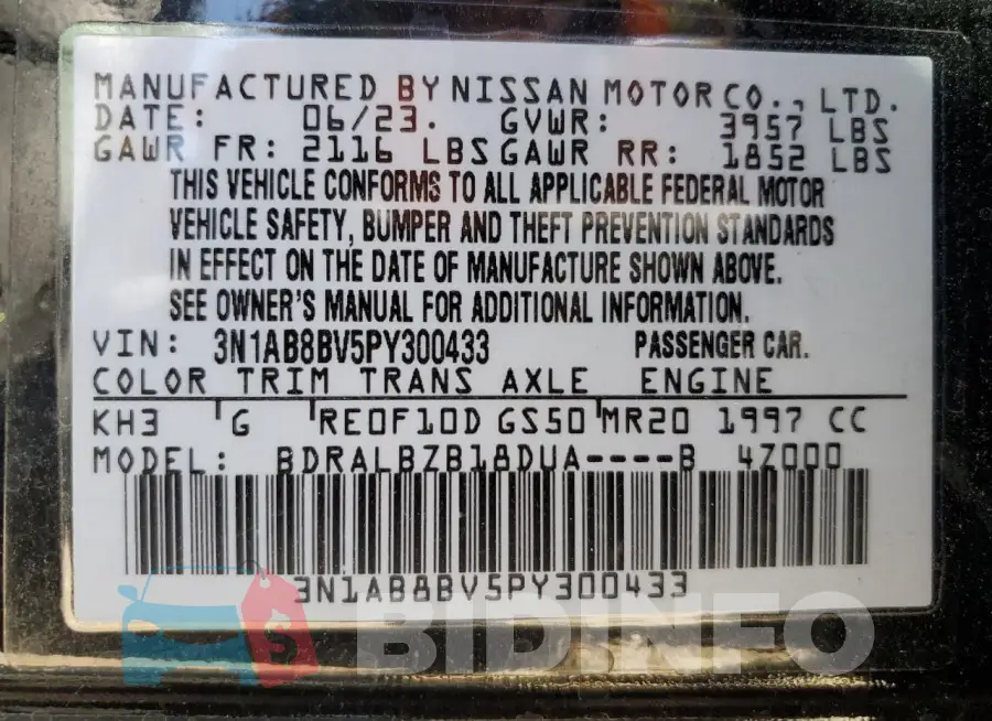 3N1AB8BV5PY300433 Photo# 12