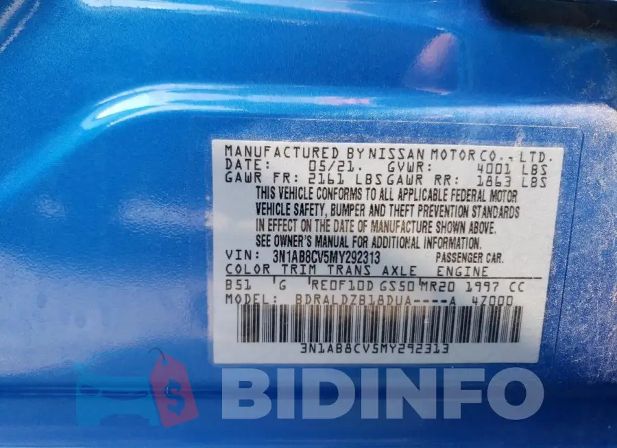 3N1AB8CV5MY292313 Photo# 13