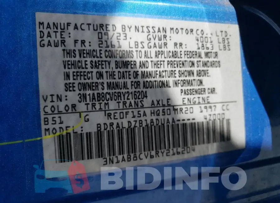 3N1AB8CV6RY216204 Photo# 13