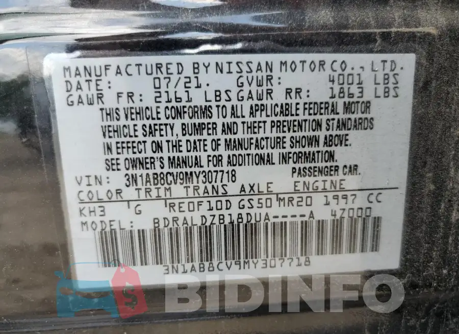 3N1AB8CV9MY307718 Photo# 12