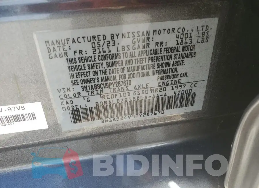 3N1AB8CV9PY287670 Photo# 12