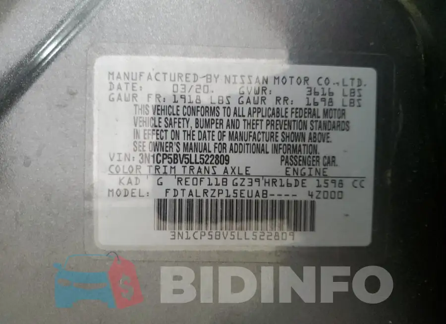 3N1CP5BV5LL522809 Photo# 12