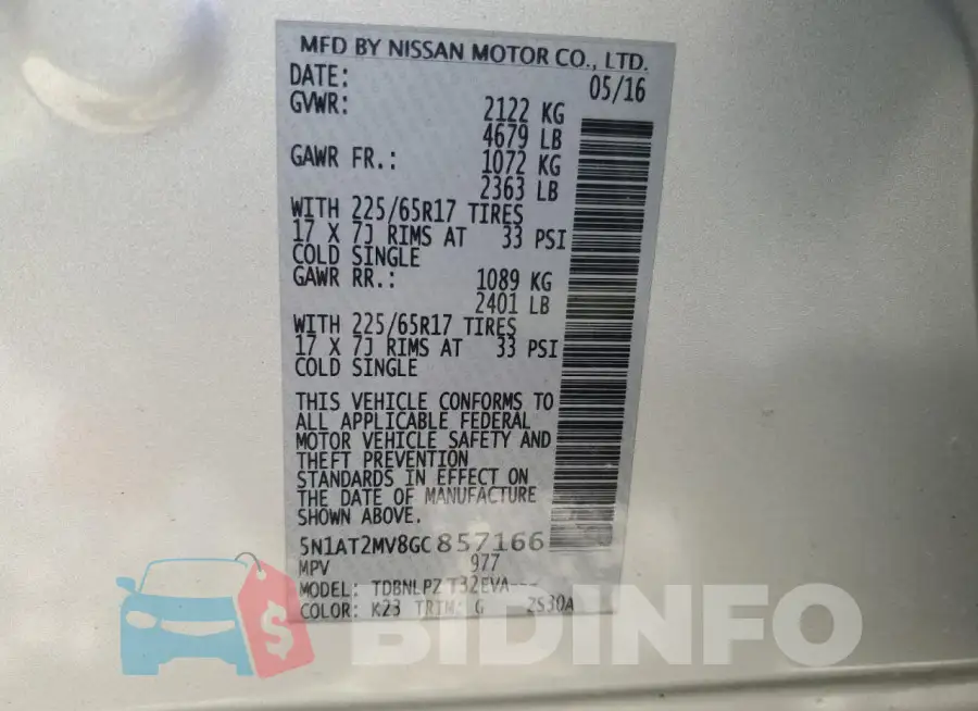 5N1AT2MV8GC857166 Photo# 12