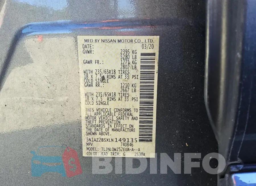 5N1AZ2BSXLN149135 Photo# 13