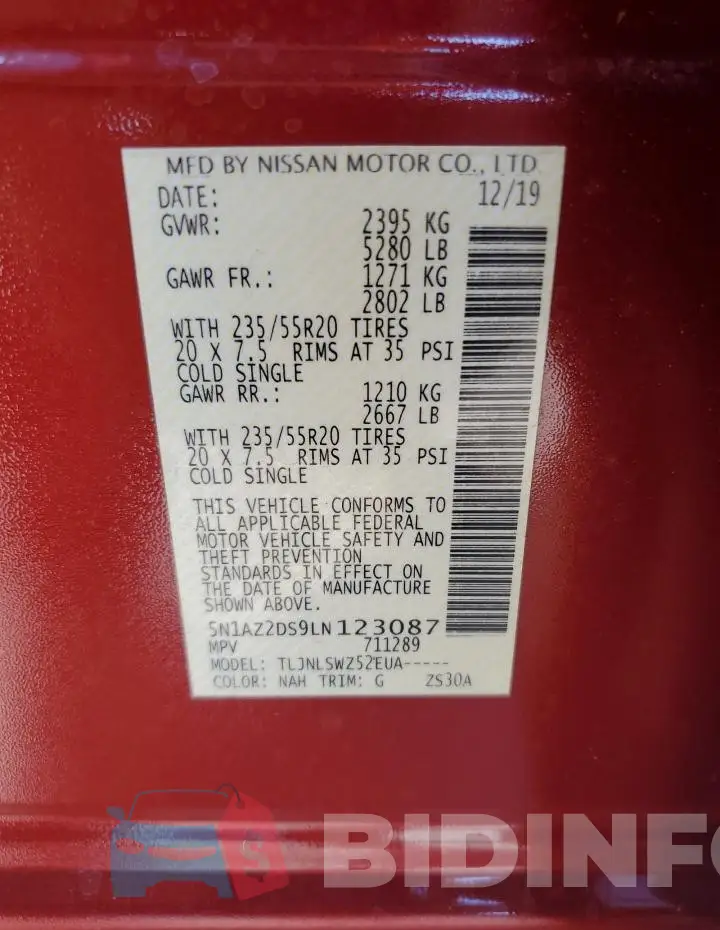 5N1AZ2DS9LN123087 Photo# 13