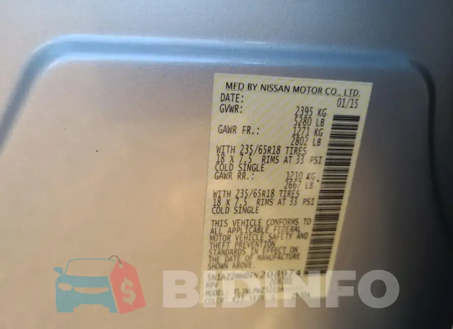 5N1AZ2MH0FN208974 Photo# 13