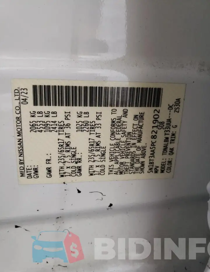 5N1BT3AA5PC821902 Photo# 14