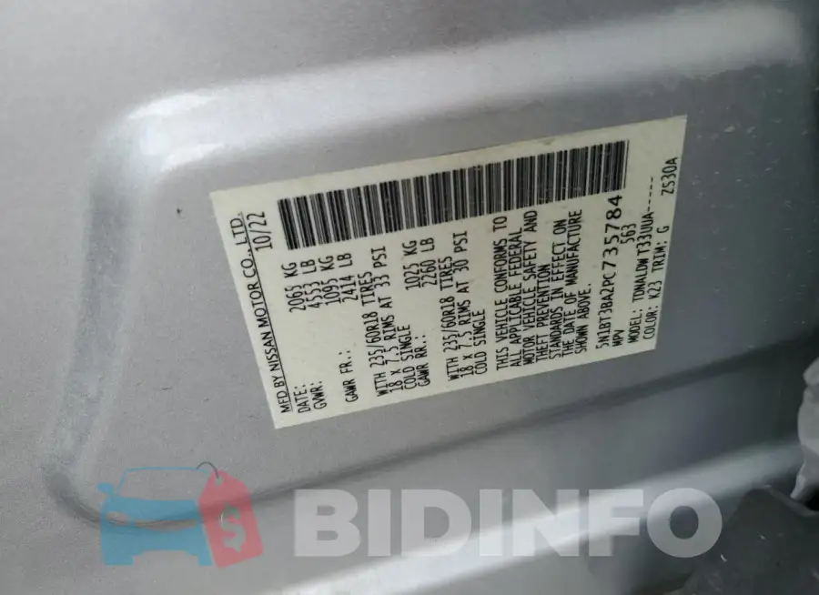 5N1BT3BA2PC735784 Photo# 13