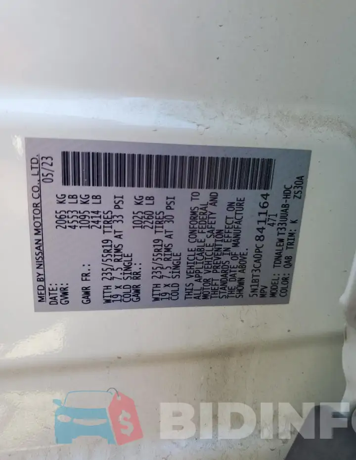 5N1BT3CA0PC841164 Photo# 14
