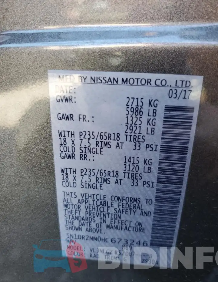 5N1DR2MM0HC673246 Photo# 13