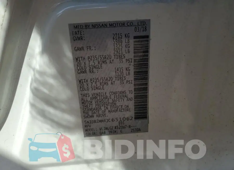 5N1DR2MM4JC651062 Photo# 13