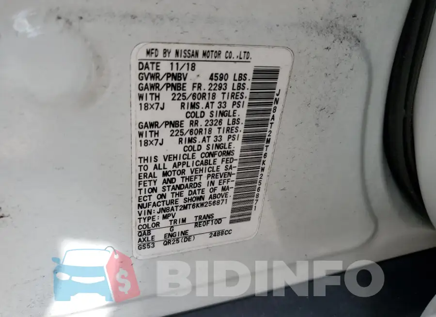 JN8AT2MT6KW256871 Photo# 14