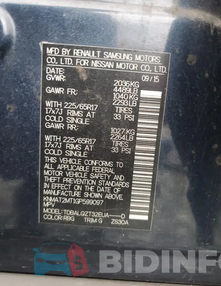 KNMAT2MT1GP599097 Photo# 13