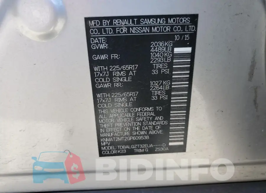 KNMAT2MT2GP609538 Photo# 13