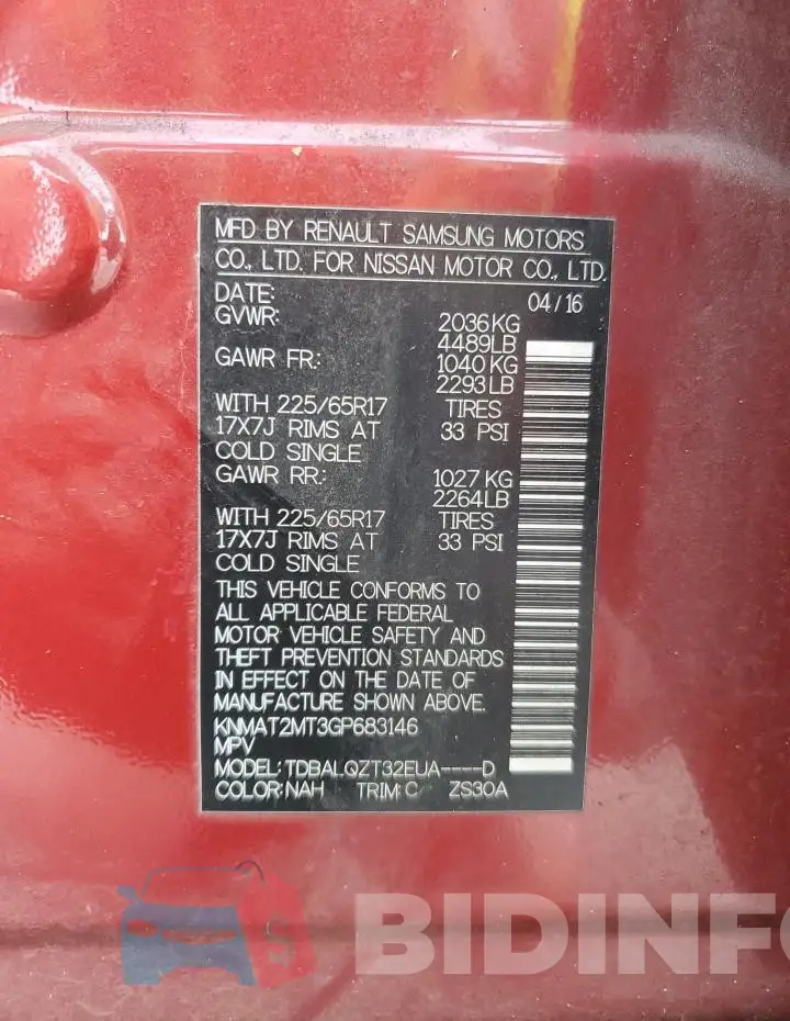 KNMAT2MT3GP683146 Photo# 13