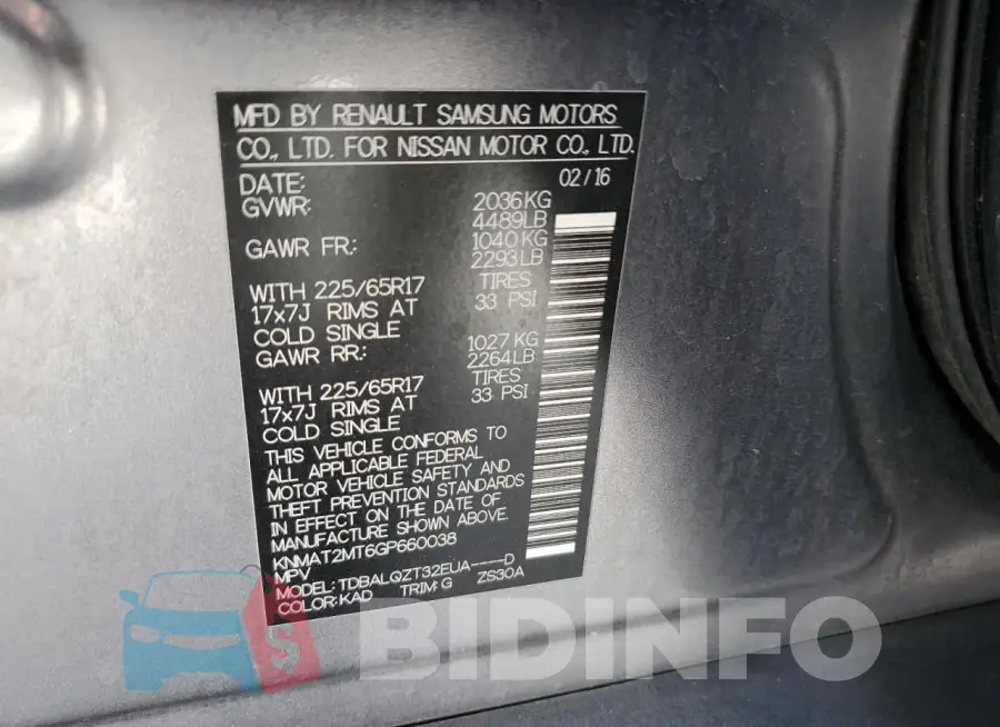 KNMAT2MT6GP660038 Photo# 14