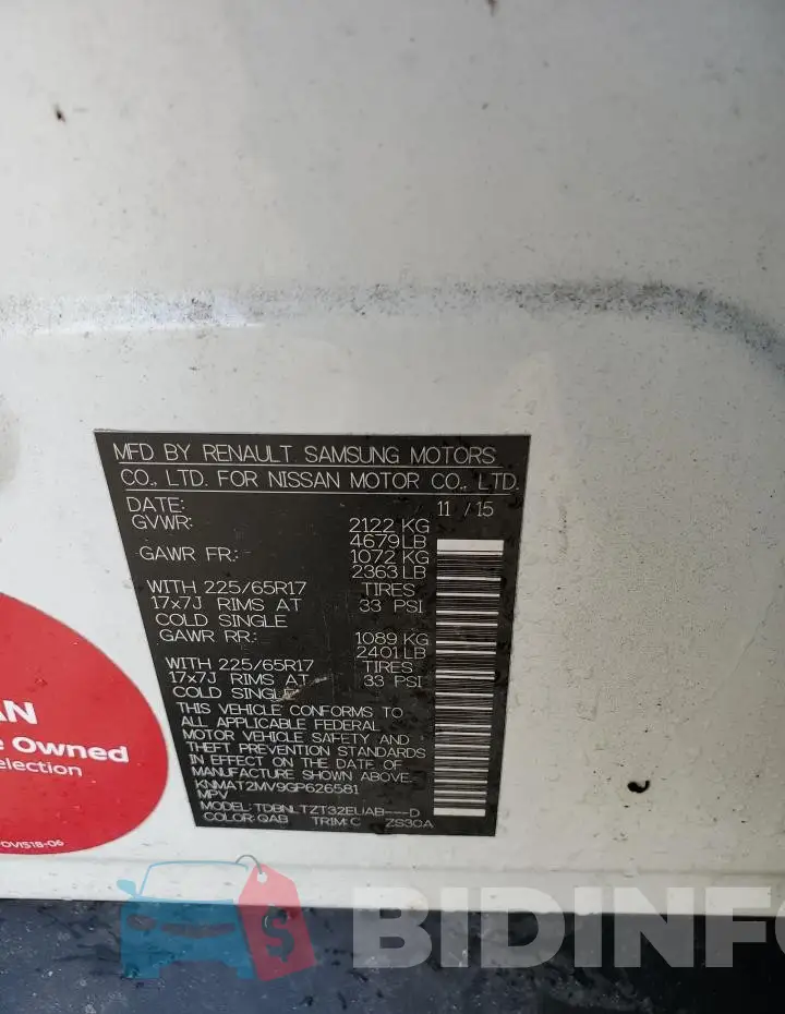 KNMAT2MV9GP626581 Photo# 13