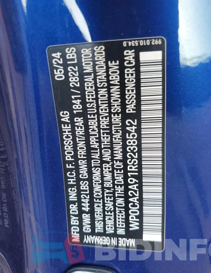WP0CA2A91RS238542 Photo# 13