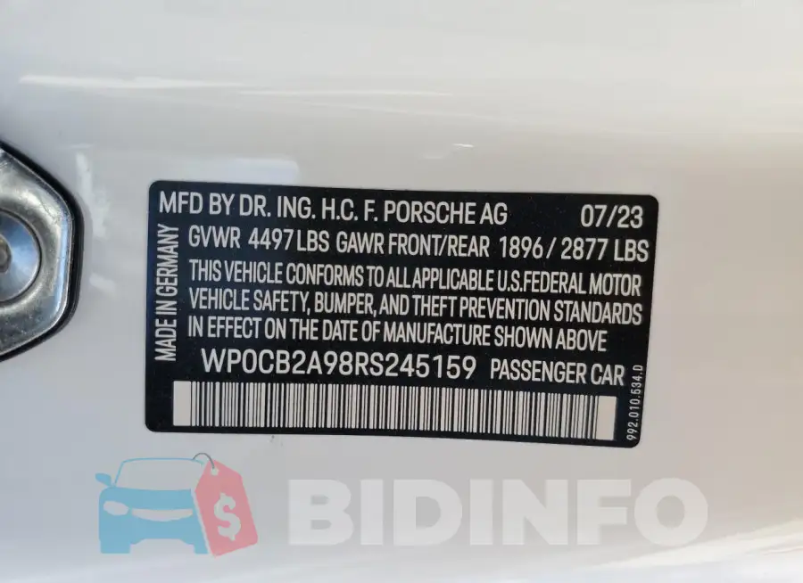 WP0CB2A98RS245159 Photo# 13
