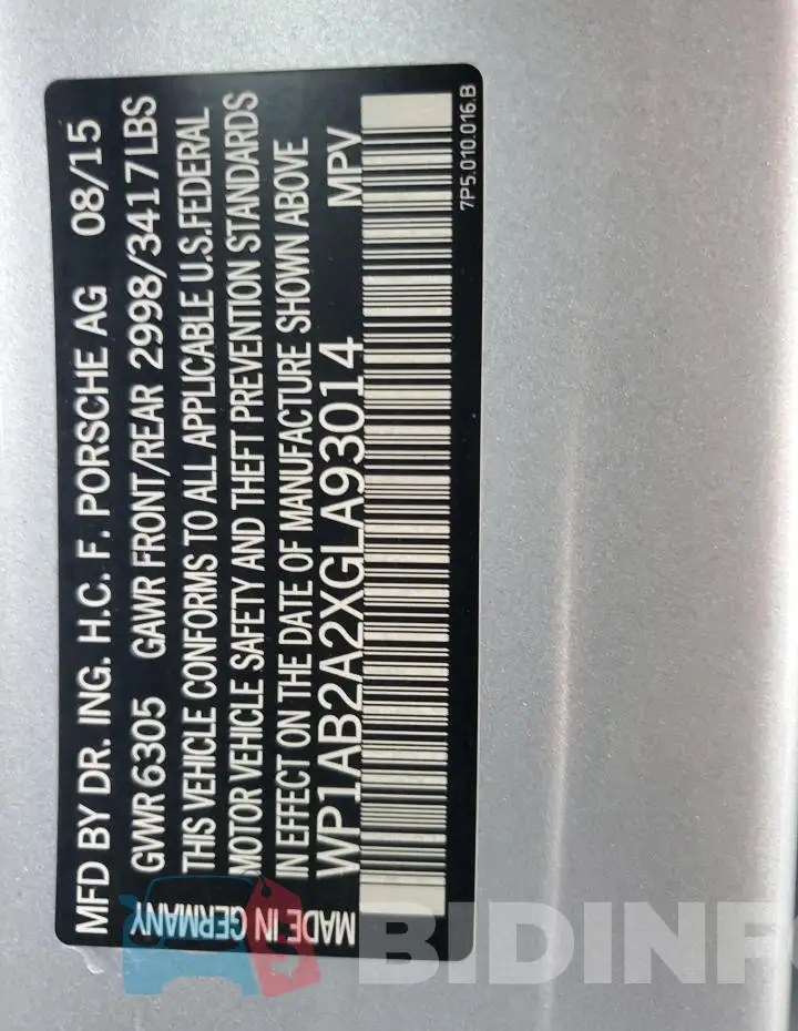 WP1AB2A2XGLA93014 Photo# 12