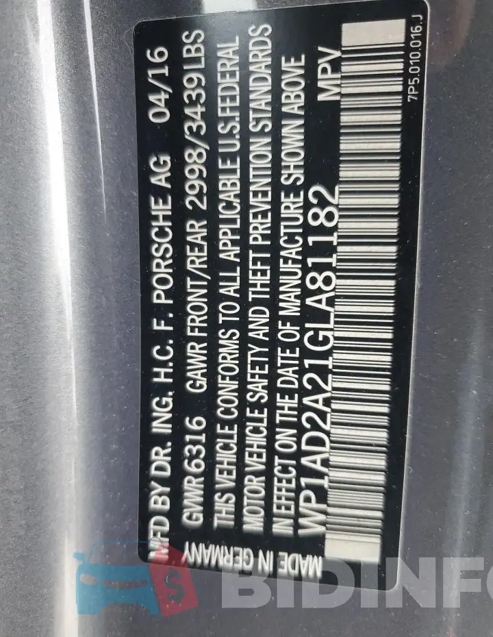 WP1AD2A21GLA81182 Photo# 14